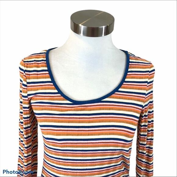 ModCloth‎ Ribbed Striped Long Sleeved Top Small - Picture 2 of 10